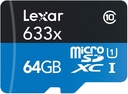 Lexar Memoria MicroSDHC / MicroSDXC UHS-1 64 GB Serie 633X