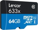 Lexar Memoria MicroSDHC / MicroSDXC UHS-1 64 GB Serie 633X