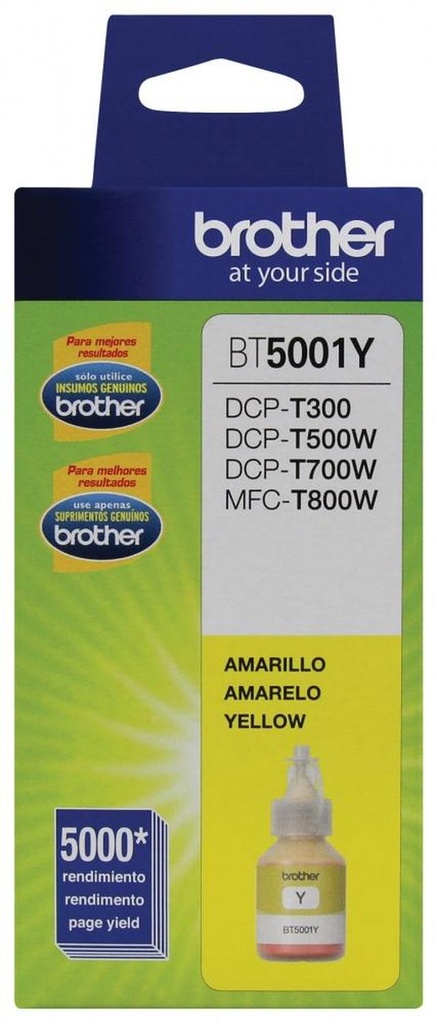 Tanque de Tinta Brother BT5001Y Amarillo, 5000 Páginas