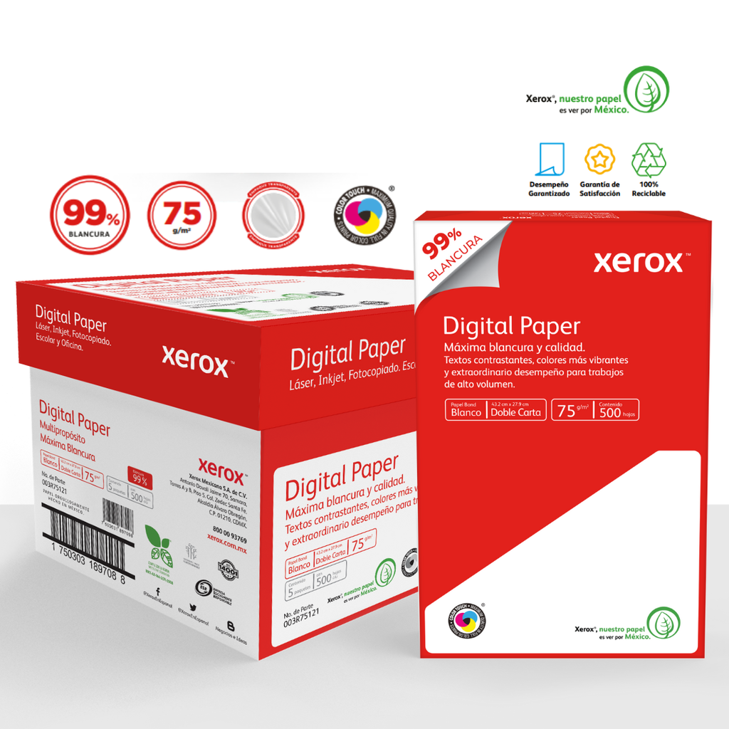 PAPEL BOND BLANCO T/DOBLE CARTA ROJO DE BLANCURA CAJA CON 10 PAQUETES DE 500 HOJAS 11X17" (432X279MM)