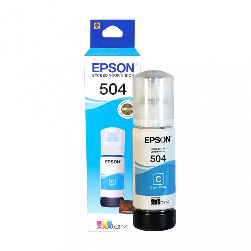 Tanque de Tinta Epson T504 Cyan, 70ml