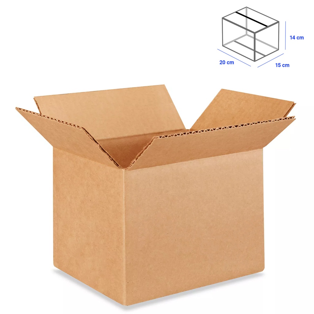 Caja para Empaque Cartón Corrugado, 20x15x14 cm, 23 ECT