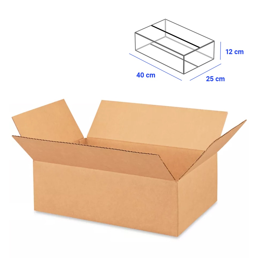 Caja para Empaque Cartón Corrugado, 40x25x12 cm, 23 ECT