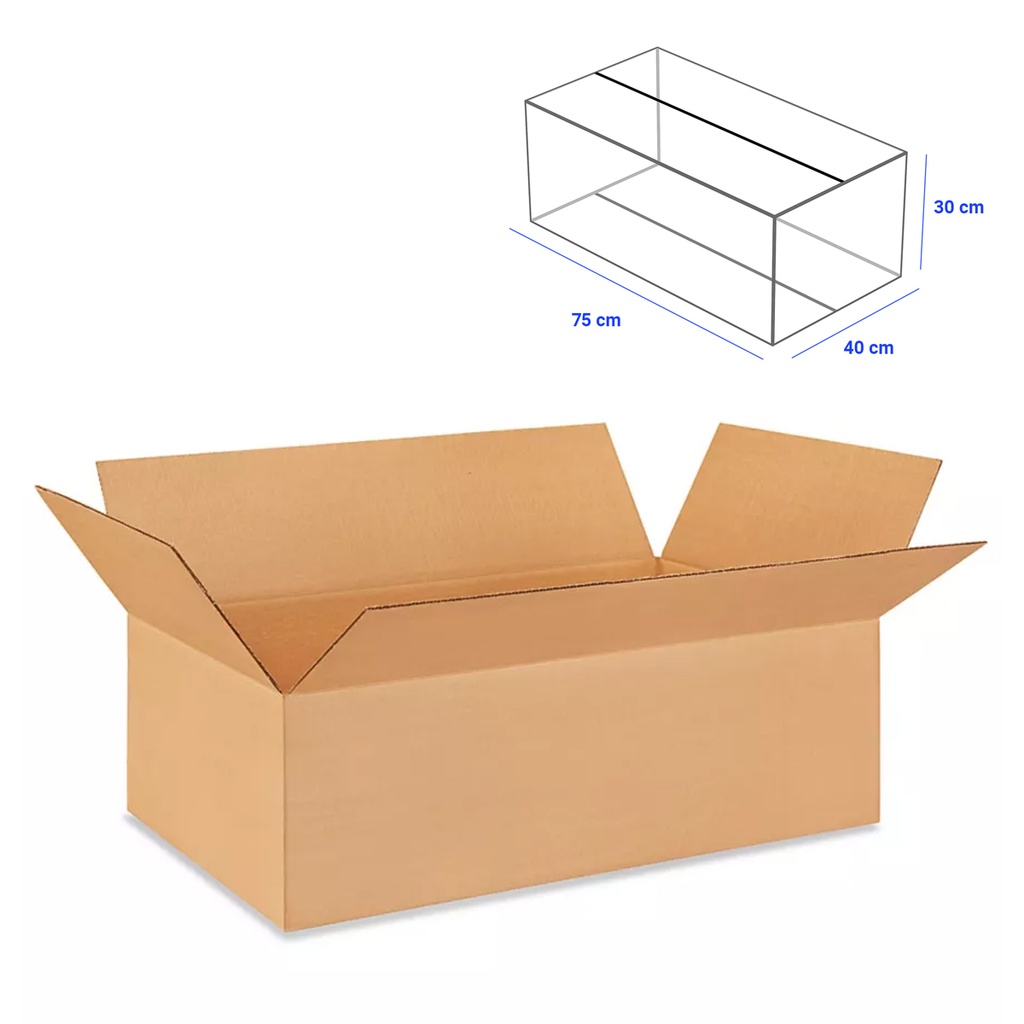 Caja para Empaque Cartón Corrugado, 75x40x30 cm, 23 ECT