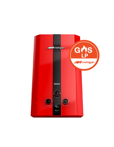 Boiler De Paso Mirage Flux 10 Litros Por Minuto, Rojo/Gas LP