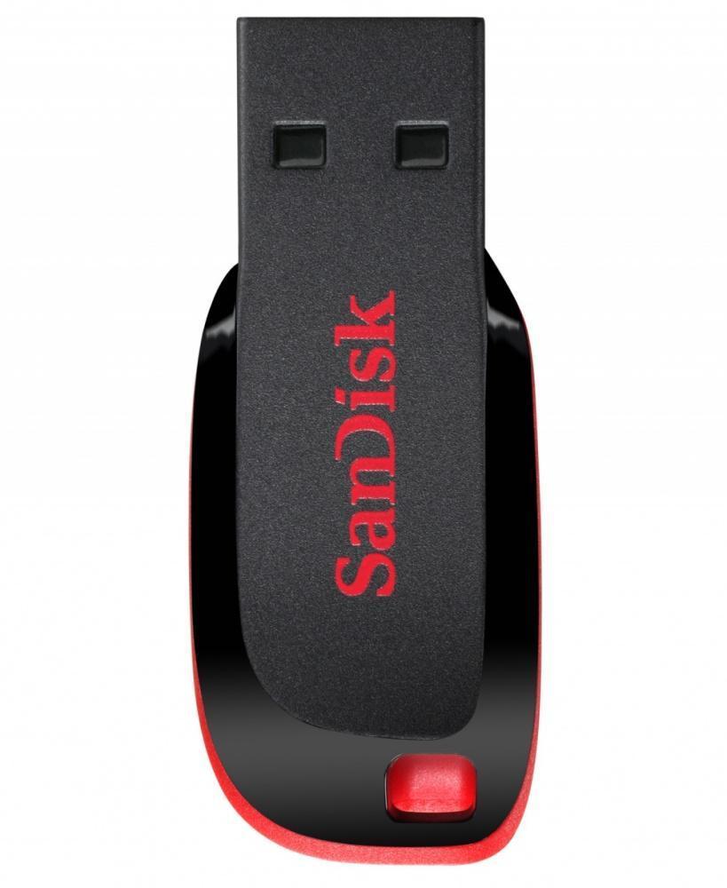 Memoria USB SanDisk Cruzer Blade CZ50, 16GB, USB 2.0, Negro/Rojo / SDCZ50-016G-B35