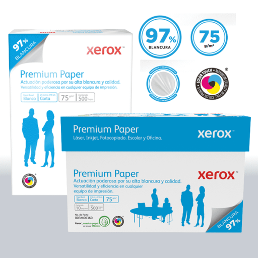 [3M00360 CAJA] PAPEL BOND BLANCO T/CARTA PREMIUN 75G/M2 97% DE BLANCURA CAJA CON 10 PAQUETESDE 500 HOJAS
