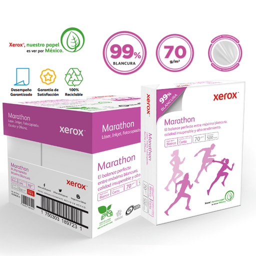 [XER 3M2055 CAJA] PAPEL BOND BLANCO XEROX 70 GRS, MARATHON None 2500 HOJAS