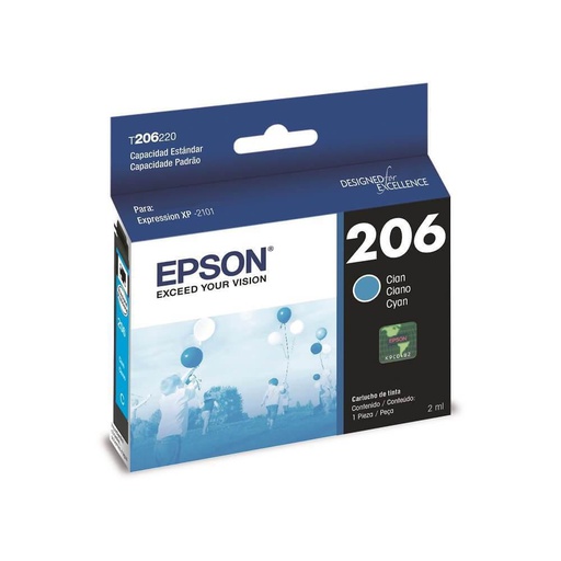 [T206220-AL] Cartucho Epson T206 Cyan, 200 Páginas