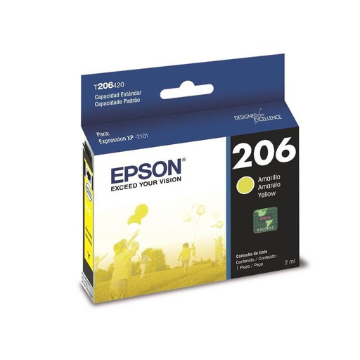 [T206420-AL] Cartucho Epson T206 Amarillo, 200 Páginas