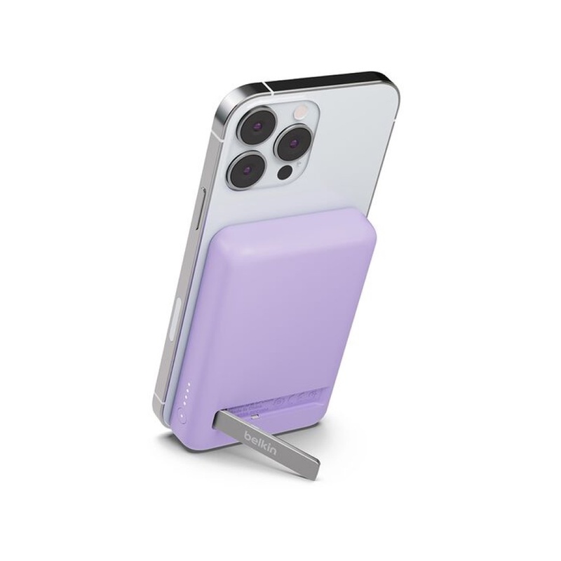 [BBC010-PU] 5,000mah Power Bank Magnetica Qi 7.5W + Kick Stand Purple