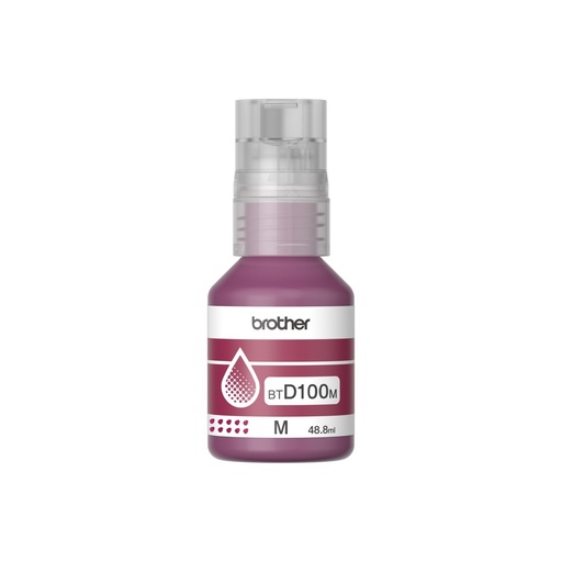 [BTD100M] Botella de tinta Brother, Magenta, Alto rendimiento, BTD100M