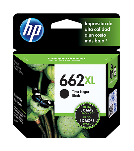 [CZ105AL] Cartucho HP 662XL Negro, 360 Páginas
