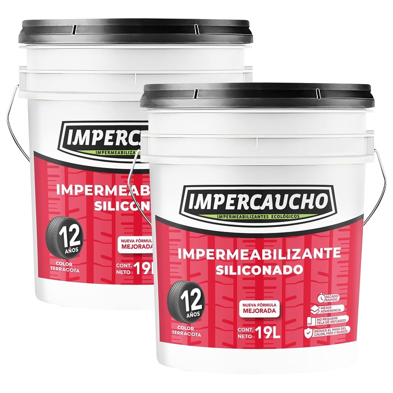 [IC12TX2PACK] Impercaucho Kit de 2 Impermeabilizantes de 19 Lts. Terracota