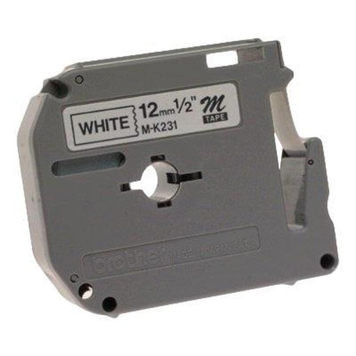 [M231] Cinta Brother M231 Negro sobre Blanco, 12mm x 8m