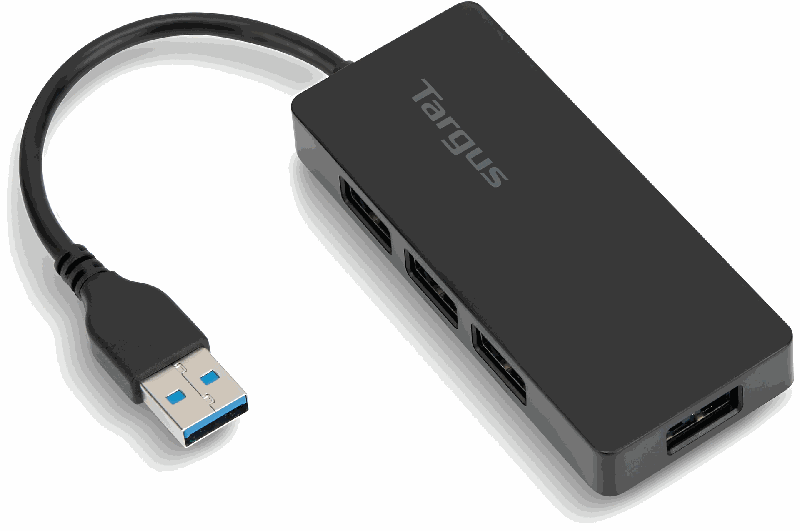 [ACH124US] Targus Hub USB A 3.0 de 4 Puertos, Negro - sin Adaptador