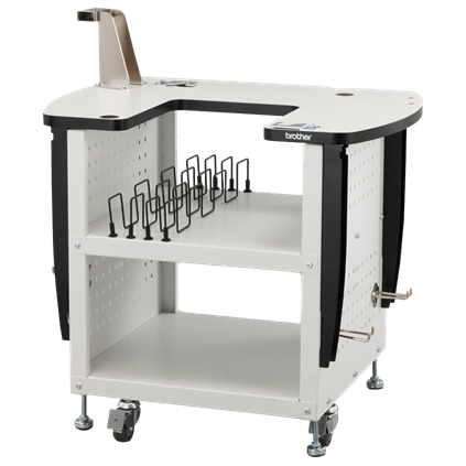 [PRNSTD2] Mesa para máquina de bordar "PR" PRNSTD2 Brother, con espacios de almacenamiento de marcos y accesor