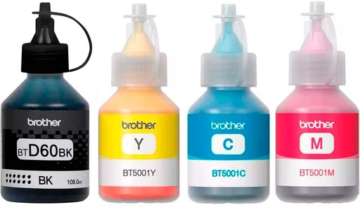[TD60-KIT] Kit de 4 tintas Brother BTD60BK,BT5001C,BT5001M & BT5001Y