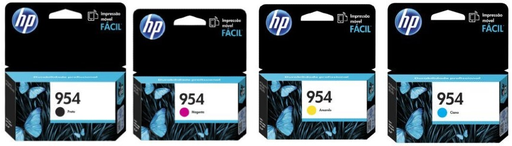 [HP954-KIT] Combo HP 954 de Cartuchos de Tinta (Negro + Colores Cian, Magenta, Amarillo), Tinta Original HP, Des