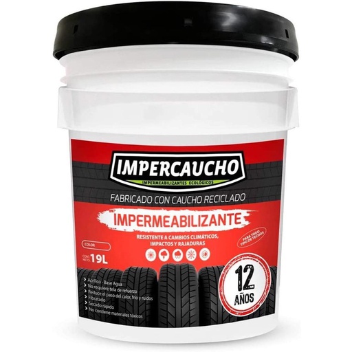 [IC12BX] Impercaucho Impermeabilizante Blanco 19L, 12 años
