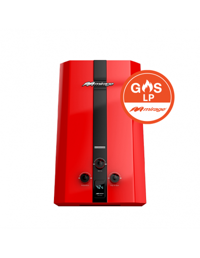 [MBF10BB] Boiler De Paso Mirage Flux 10 Litros Por Minuto, Rojo/Gas LP